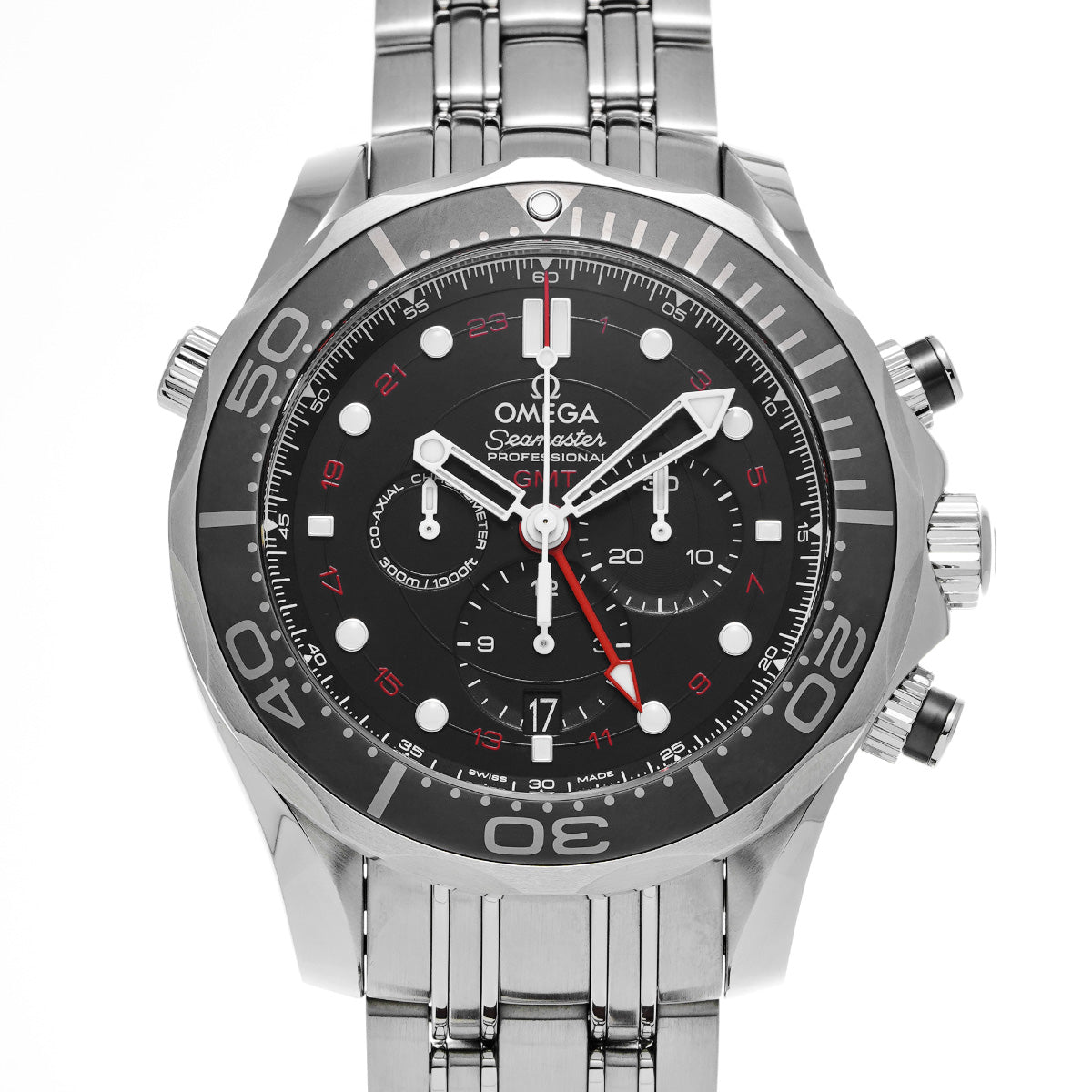 Seamaster Diver 300 Co-Axial Chronograph GMT 212.30.44.52.01.001 Black OMEGA Men's [Pre-Owned].