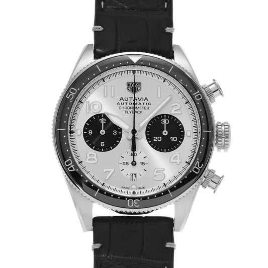 Autavia Calibre Heuer 02 Flyback Chronograph Chronometer CBE511B.FC8279 Silver/Black TAG HEUER Mens [Pre-Owned]