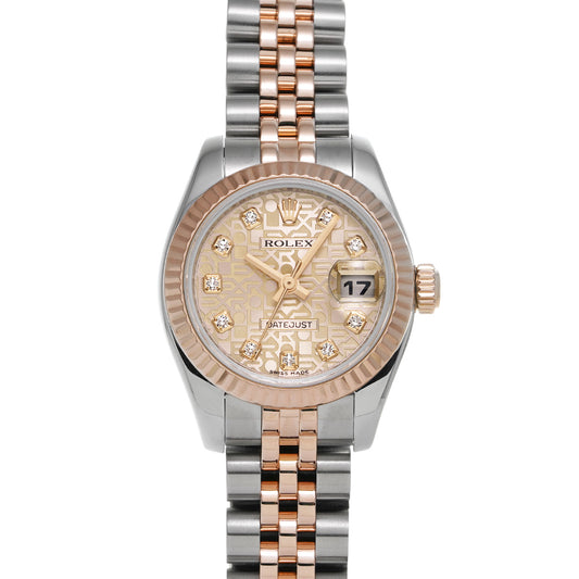DATE JUST 179171G (manufactured circa 2006) Pink Computer/Diamond ROLEX Ladies [Pre-Owned].