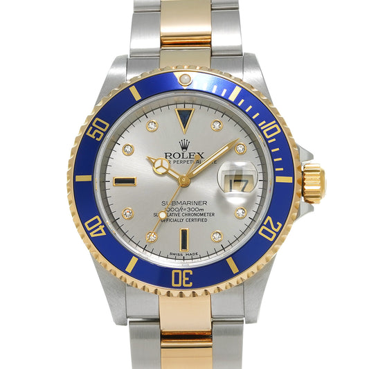 Submariner Date 16613SG D (manufactured circa 2005) Gray/Sapphire/Diamond ROLEX Men's [Pre-Owned].