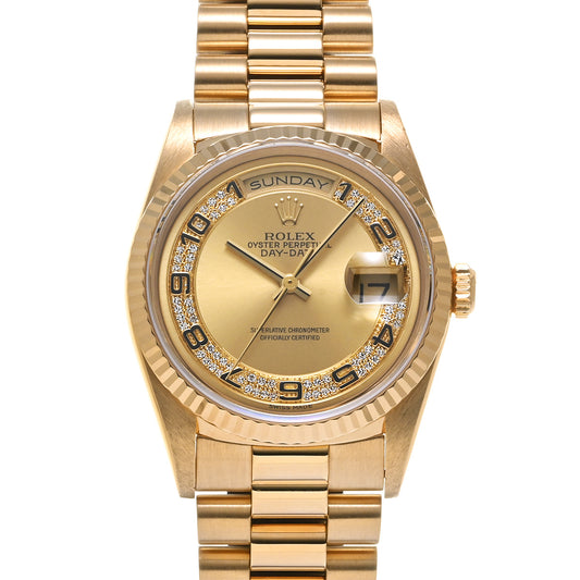 Day Date 36 18238MR W (manufactured circa 1995) Yellow Gold/Milliard Diamonds ROLEX Men's [Pre-Owned].