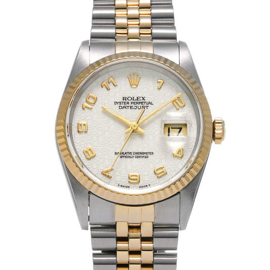 Datejust 16233 W (manufactured circa 1995) Ivory Computer ROLEX Men's [Pre-Owned].