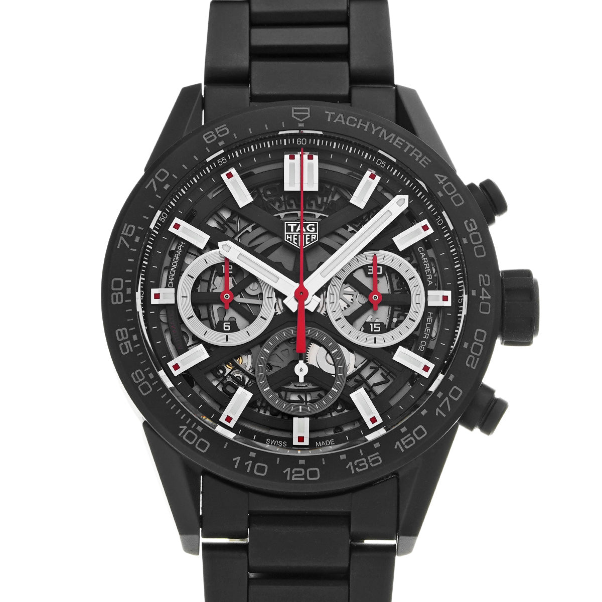CARRERA CALIBRE HEUER 02 Chronograph CBG2090.BH0661 Black TAG HEUER Men's [Pre-Owned].