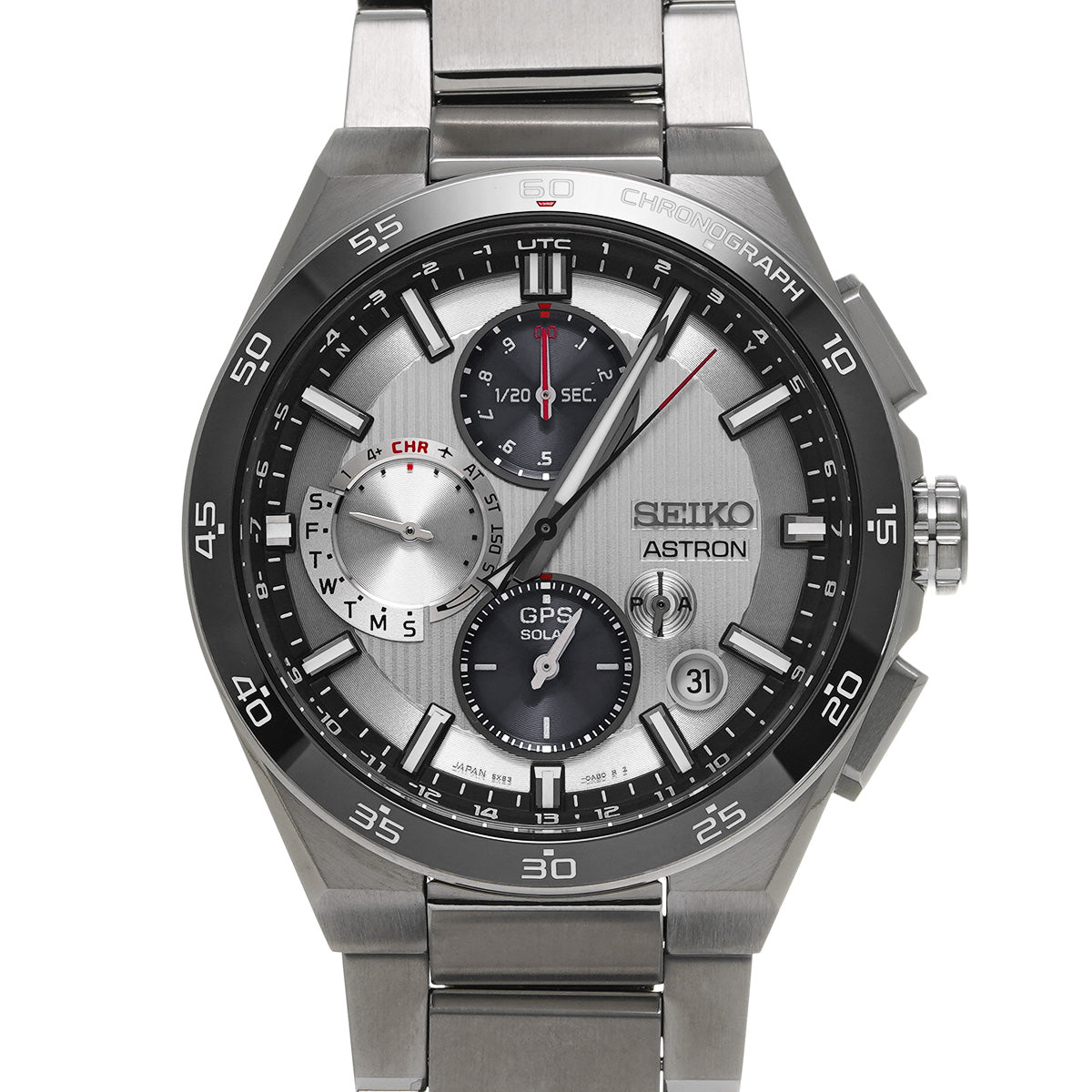 Astron Dual Time Chronograph SBXC153 Silver/Black SEIKO Men's [Pre-Owned].
