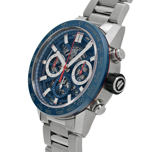 CARRERA Calibre Heuer 02 Chronograph CBG2011.BA0662 Blue TAG HEUER Men's [Pre-Owned].