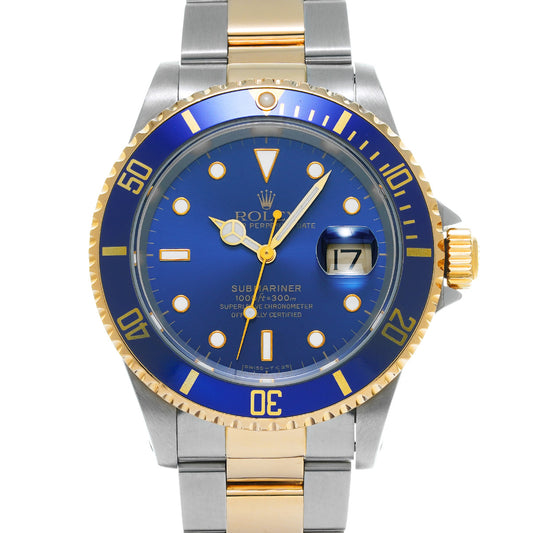 Submariner Date 16613 T (manufactured circa 1996) Blue ROLEX Men's [Pre-Owned].