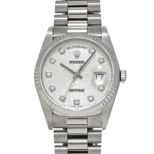 Day Date 18239G A (manufactured circa 1998) Silver Computer ROLEX Men's [Pre-Owned].