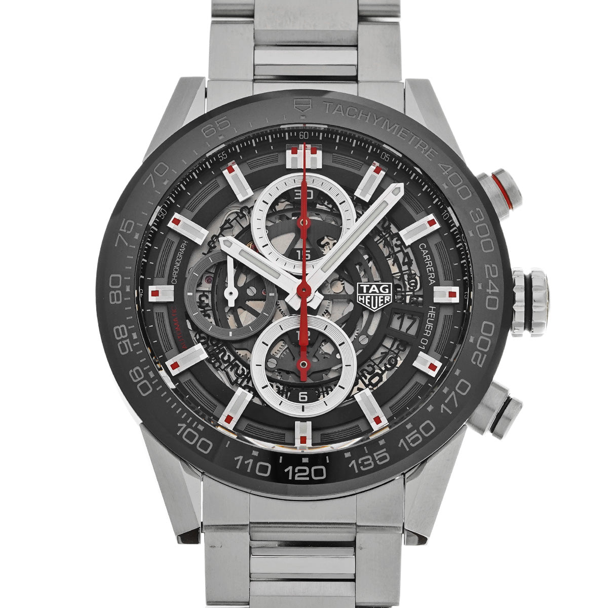 CARRERA CALIBRE HEUER 01 Chronograph CAR201V.BA0766 Black TAG HEUER Men's [Pre-Owned].