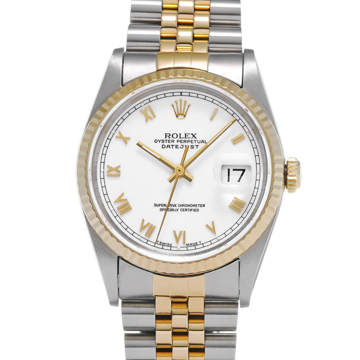 DATE JUST 16233 S (manufactured circa 1993) White ROLEX Men's [Pre-Owned].