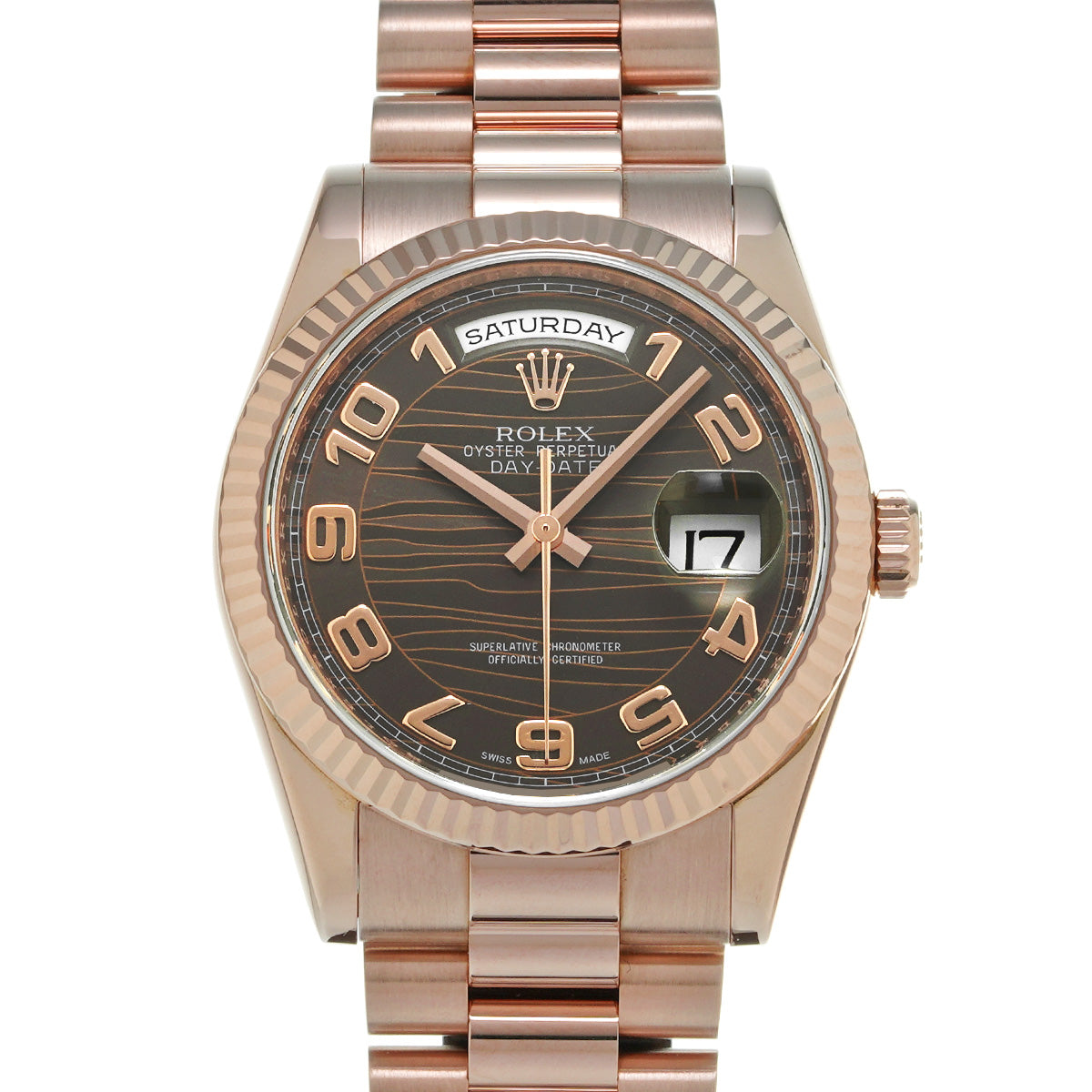 Day Date 118235F M (manufactured circa 2007) Brown ROLEX Men's [Pre-Owned].