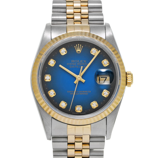 DATE JUST 16233G P (made around 2000) Blue Gradation/Diamond ROLEX Men's [Pre-Owned].