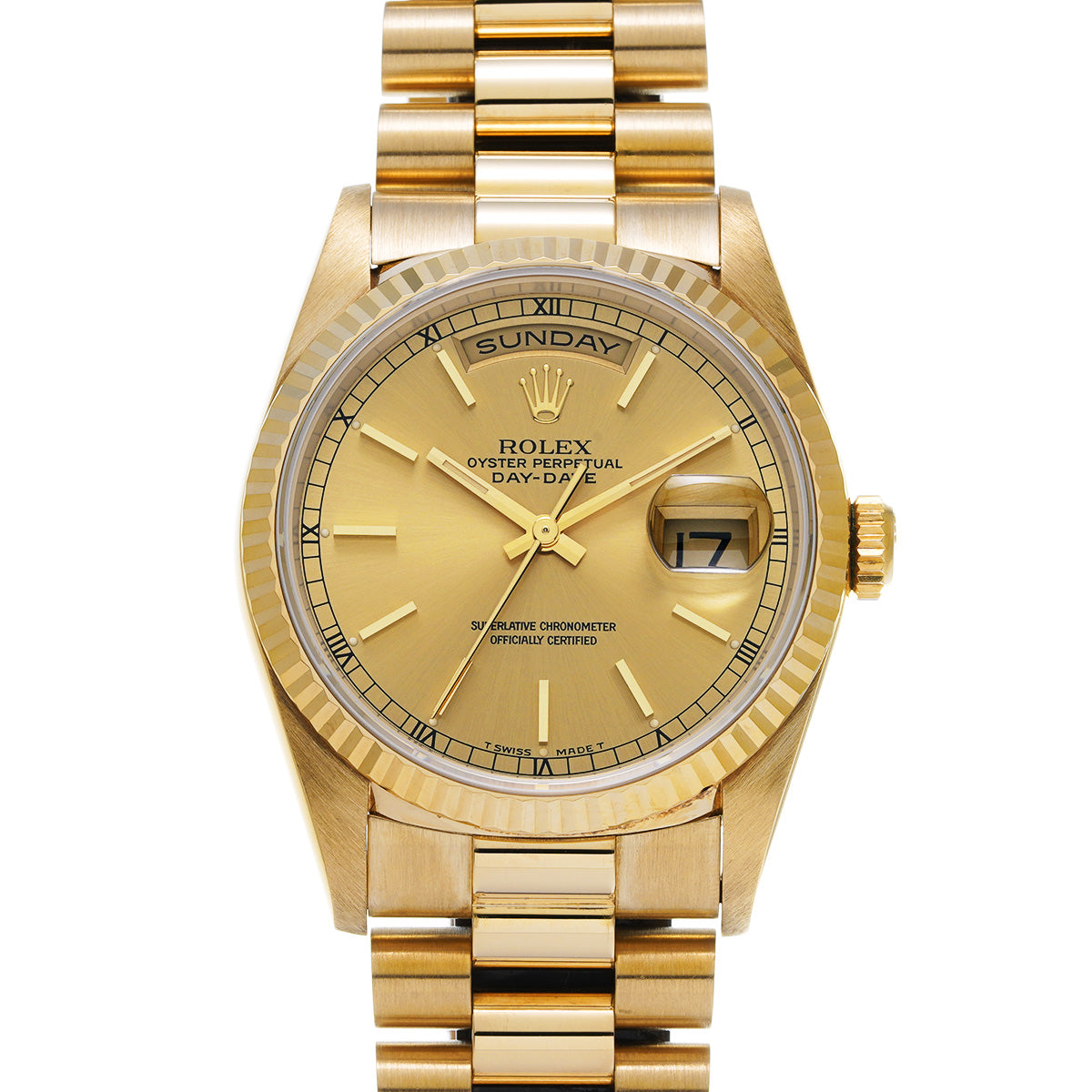 Day Date 18238 W (manufactured circa 1995) Champagne ROLEX Men's [Pre-Owned].