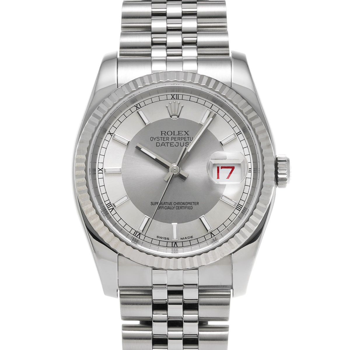 DATE JUST 116234 D (manufactured circa 2005) Silver/Gray ROLEX Men's [Pre-Owned].