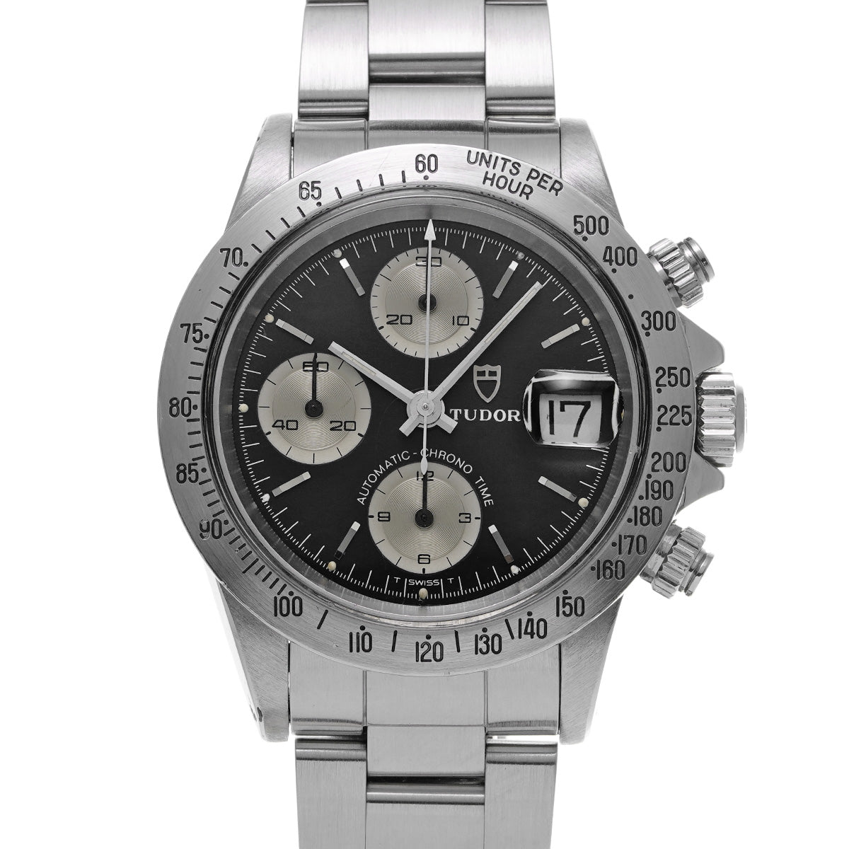 Chronotime 94300 Series 89 (manufactured circa 1978) Black/Silver TUDOR Men's [Pre-Owned].