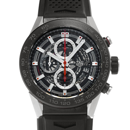 CARRERA CALIBRE HEUER 01 Chronograph CAR2A1Z.FT6044 Black TAG HEUER Men's [Pre-Owned].