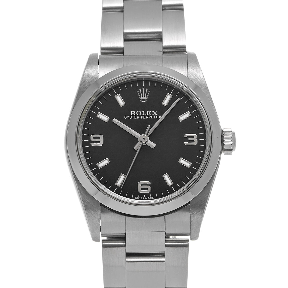 Oyster Perpetual 77080 Y (manufactured circa 2002) Black ROLEX Unisex [Pre-Owned].