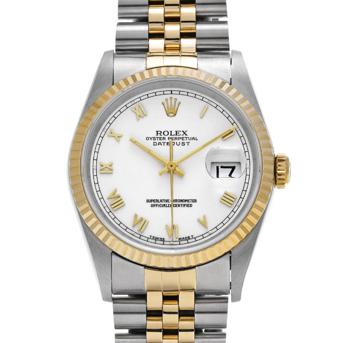 16233 DATE JUST W (made around 1995) White ROLEX Men's [Pre-Owned].