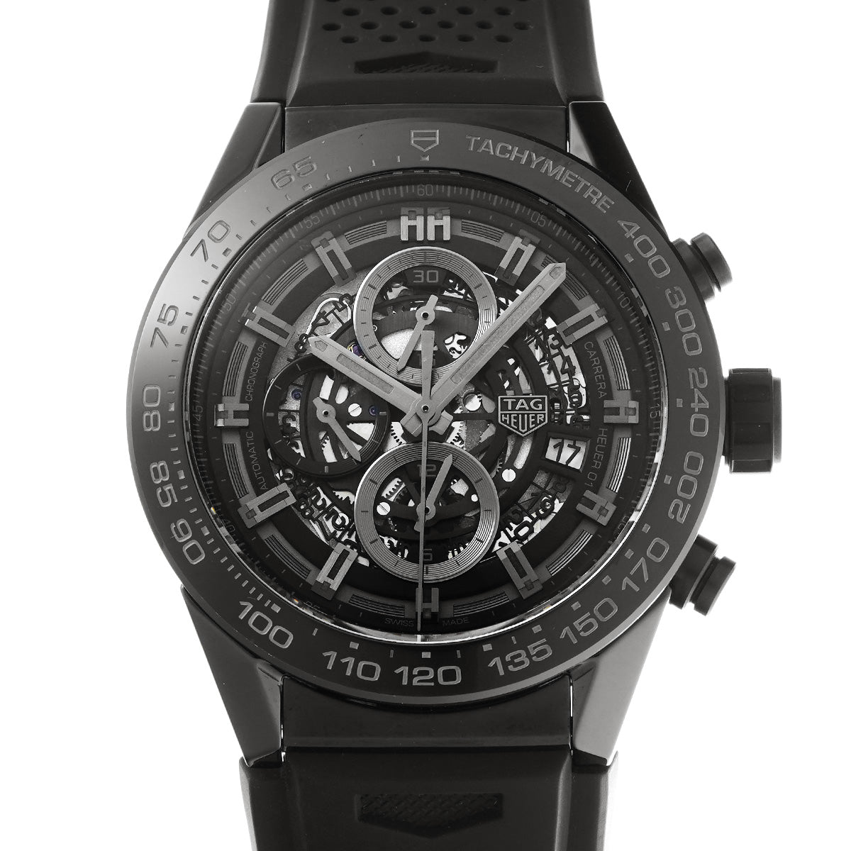CARRERA CALIBRE HEUER 01 Chronograph CAR2A90.FT6071 Black TAG HEUER Men's [Pre-Owned].
