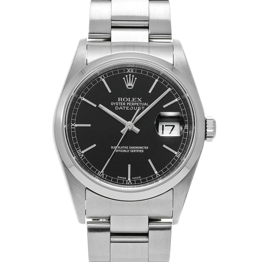 DATE JUST 16200 Y (manufactured circa 2003) Black ROLEX Men's [Pre-Owned].