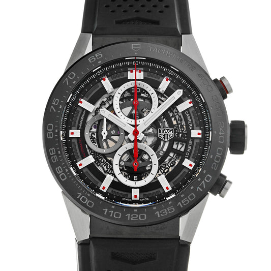 CARRERA CALIBRE HEUER 01 Chronograph CAR2A1Z.FT6044 Black TAG HEUER Men's [Pre-Owned].