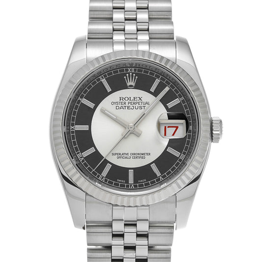 DATE JUST 116234 D (manufactured circa 2006) Silver/Black ROLEX Men's [Pre-Owned].
