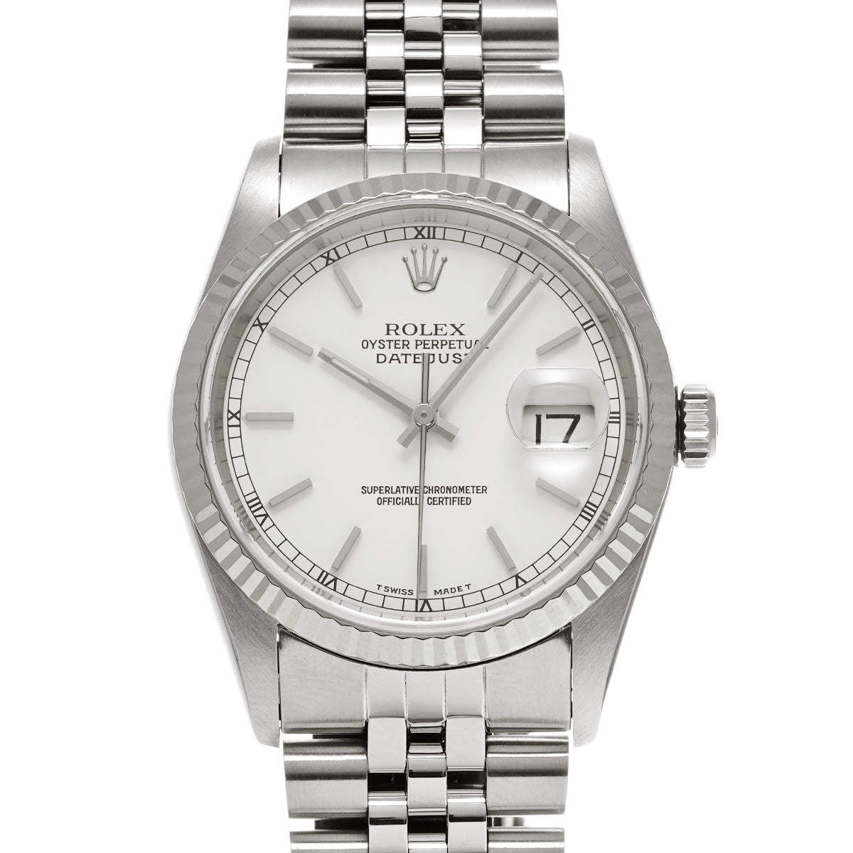 DATE JUST 16234 U (manufactured circa 1997) White ROLEX Men's [Pre-Owned].