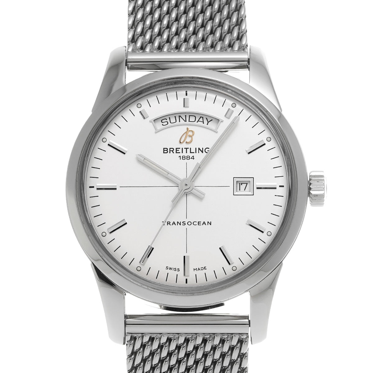 Transocean Day &amp; Date A4531012/G751 Silver BREITLING Men's [Pre-Owned].