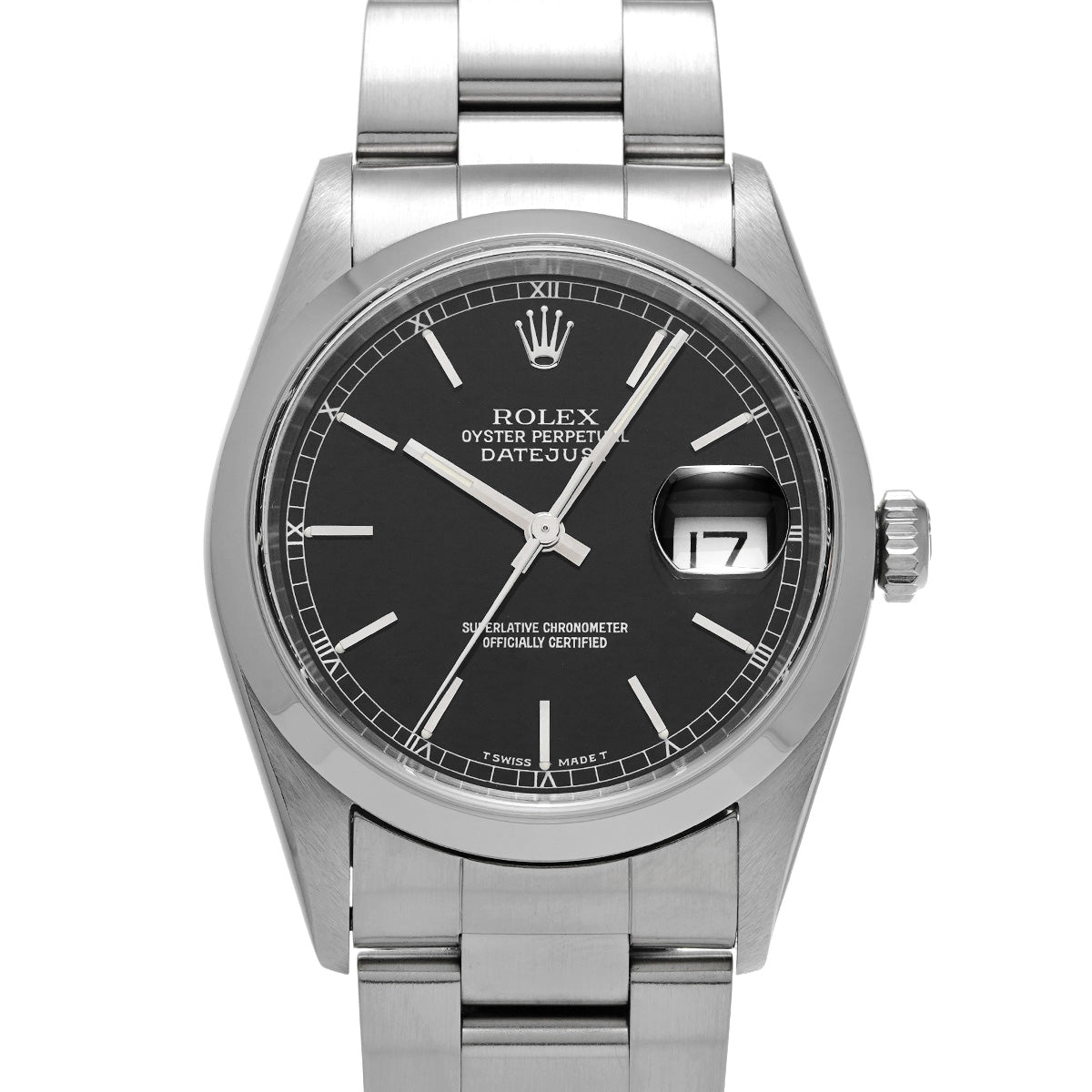 DATE JUST 16200 U (manufactured circa 1997) Black ROLEX Men's [Pre-Owned].