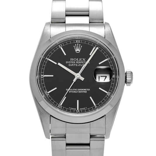 DATE JUST 16200 U (manufactured circa 1997) Black ROLEX Men's [Pre-Owned].
