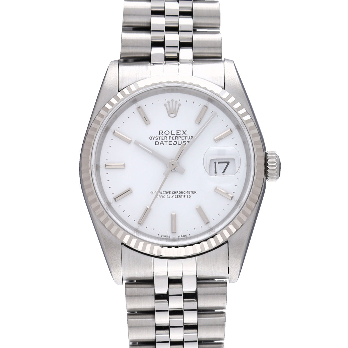 DATE JUST 16234 Y (made around 2002) White ROLEX Men's [Pre-Owned].