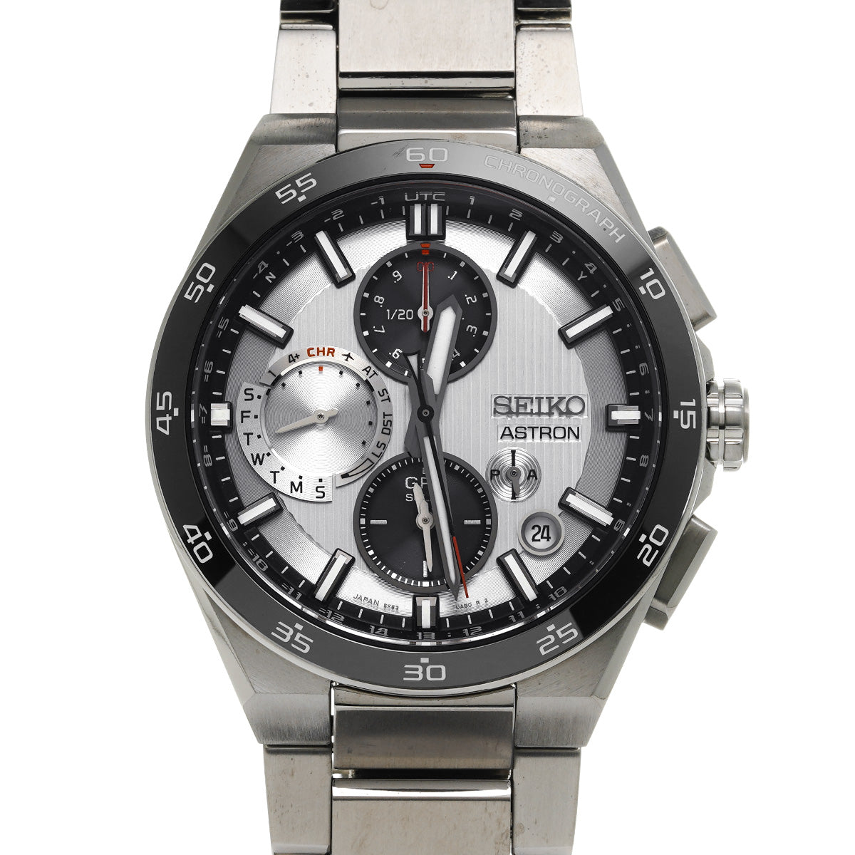 Astron Dual Time Chronograph SBXC153 Silver/Black SEIKO Men's [Pre-Owned].