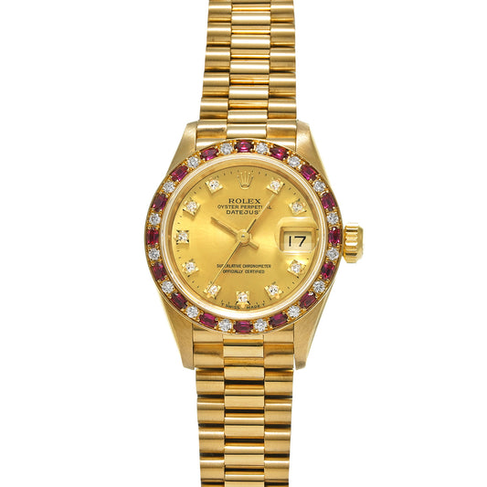 DATE JUST 69198G E (manufactured circa 1991) Champagne/Diamond ROLEX Ladies [Pre-Owned].