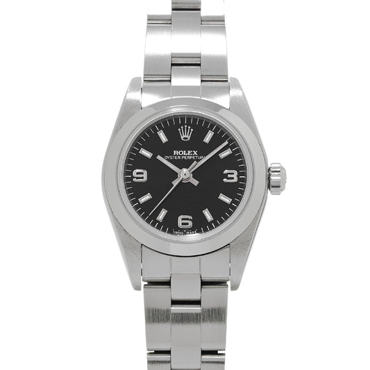 Oyster Perpetual 76080 A (manufactured circa 1999) Black ROLEX Ladies [Pre-Owned].