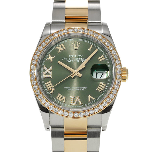 126283RBR Datejust Random Serial Olive Green/Diamond ROLEX Men's [Pre-Owned].