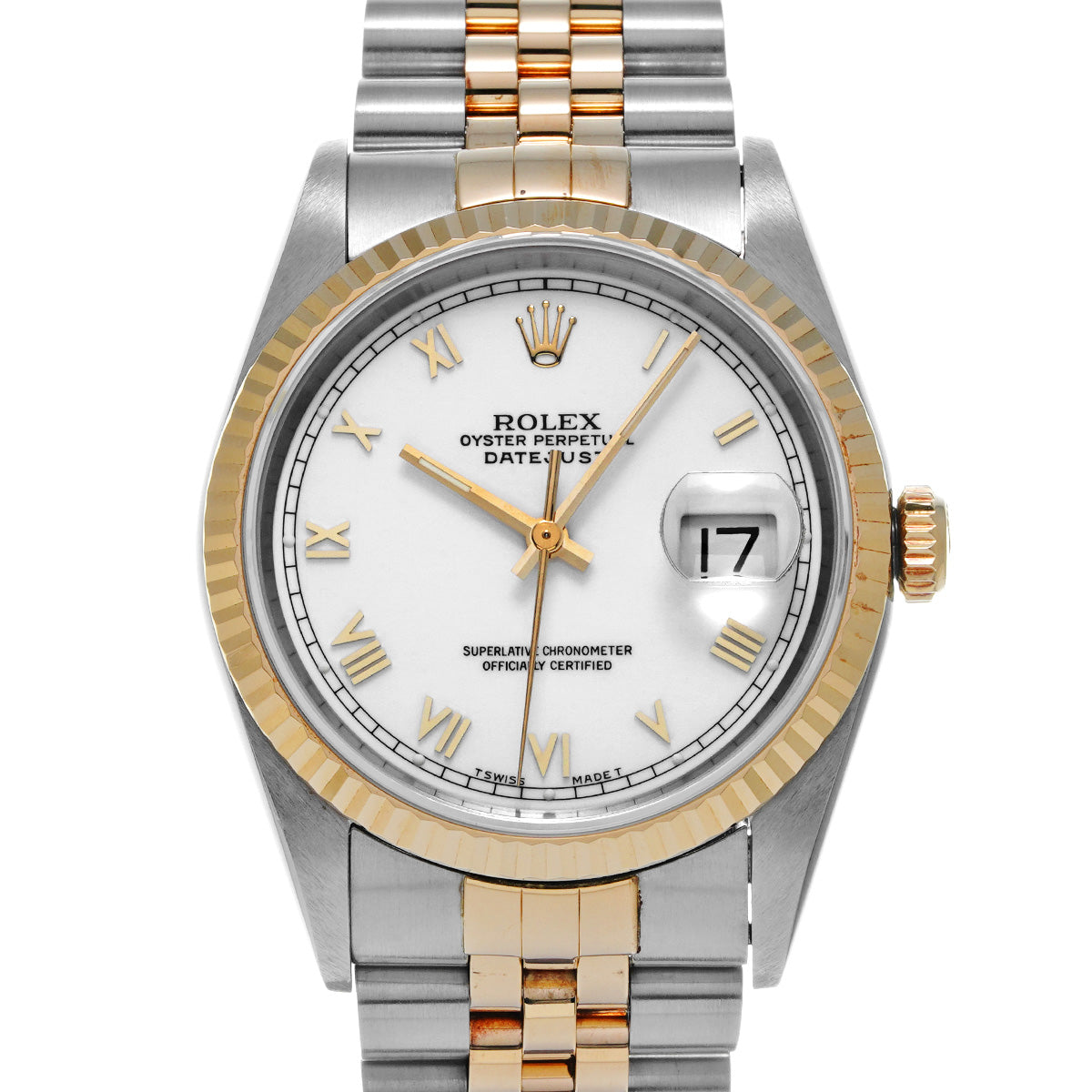 DATE JUST 16233 S (manufactured circa 1993) White ROLEX Men's [Pre-Owned].