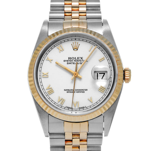 DATE JUST 16233 S (manufactured circa 1993) White ROLEX Men's [Pre-Owned].