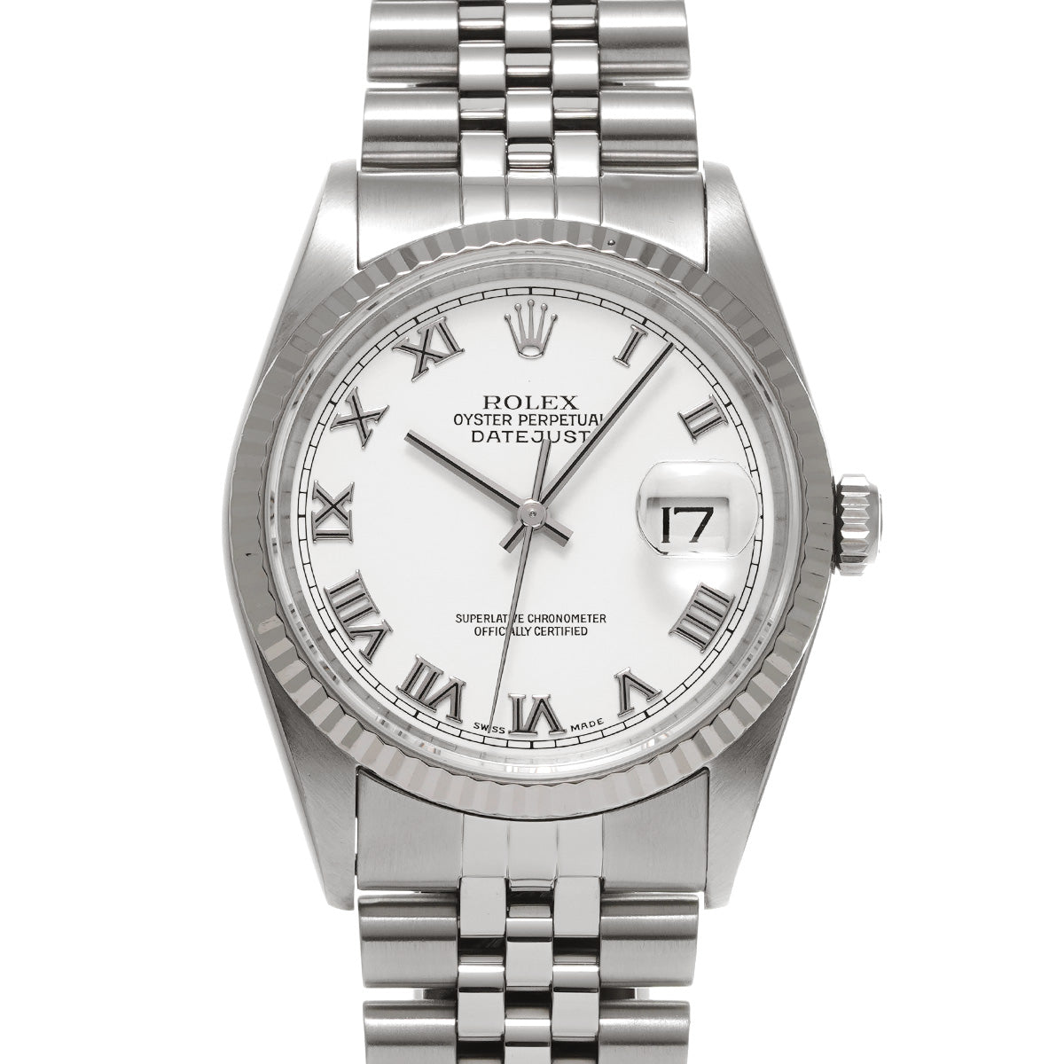 DATE JUST 16234 P (made around 2000) White ROLEX Men's [Pre-Owned].