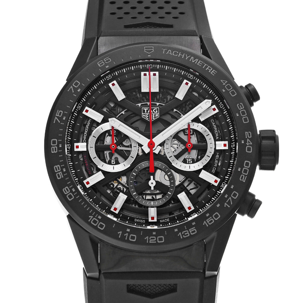 CARRERA CALIBRE HEUER 02 Chronograph CBG2A90.FT6173 Black TAG HEUER Men's [Pre-Owned].
