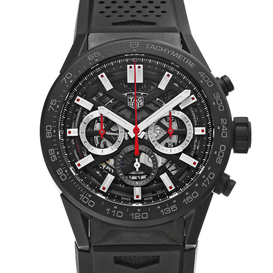 CARRERA CALIBRE HEUER 02 Chronograph CBG2A90.FT6173 Black TAG HEUER Men's [Pre-Owned].