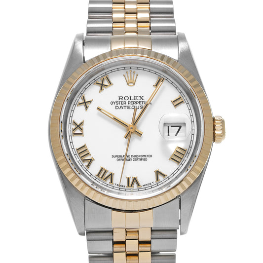 DATE JUST 16233 S (manufactured circa 1993) White ROLEX Men's [Pre-Owned].