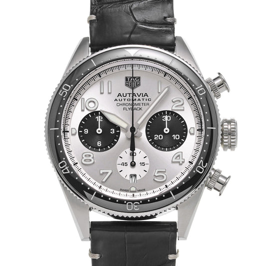 Autavia Calibre Heuer 02 Flyback Chronograph Chronometer CBE511B.FC8279 Silver/Black TAG HEUER Mens [Pre-Owned]