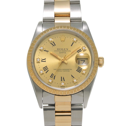 Oyster Perpetual Date 15233 X (manufactured circa 1991) Champagne/Diamond ROLEX Men's [Pre-Owned].