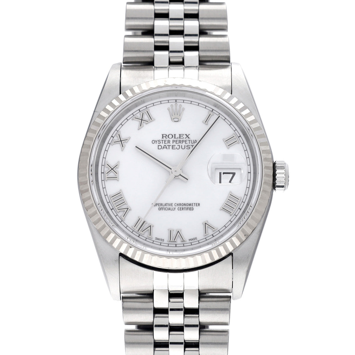 DATE JUST 16234 Y (made around 2002) White ROLEX Men's [Pre-Owned].