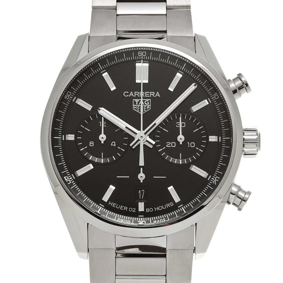 CARRERA Calibre Heuer 02 Chronograph CBN2010.BA0642 Black TAG HEUER Men's [Pre-Owned].