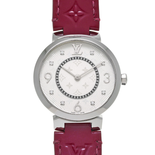 Tambour Slim Q13MJZ Silver/Diamond LOUIS VUITTON Ladies [Pre-owned].