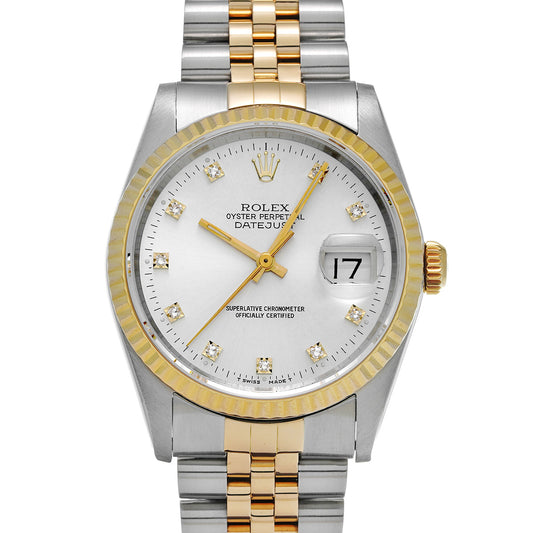 DATE JUST 16233G E (manufactured circa 1991) Silver/Diamond ROLEX Men's [Pre-Owned].