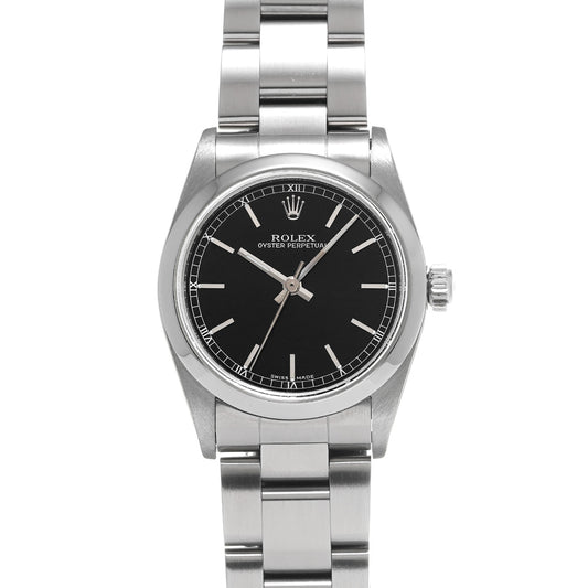 Oyster Perpetual 77080 A (manufactured circa 1998) Black ROLEX Unisex [Pre-Owned].