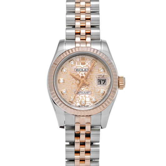DATE JUST 179171G Random Serial Pink Computer/Diamond ROLEX Ladies [Pre-Owned].