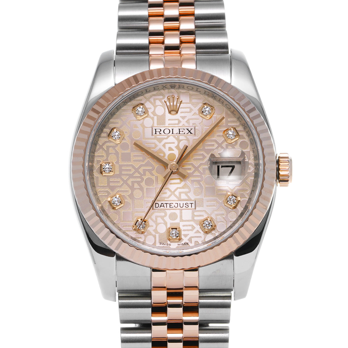 DATE JUST 116231G D (manufactured circa 2005) Pink Computer/Diamond ROLEX Men's [Pre-Owned].