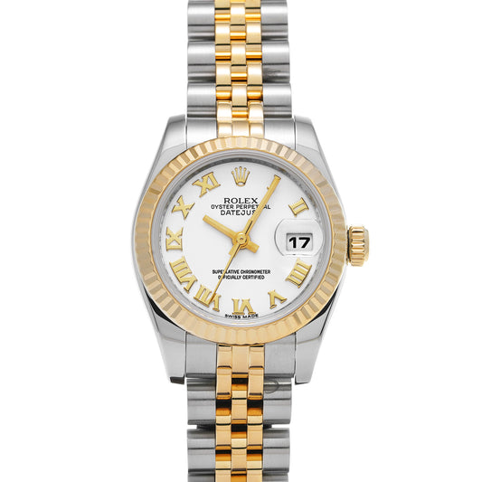 DATE JUST 179173 Random Serial White ROLEX Ladies [Pre-Owned].